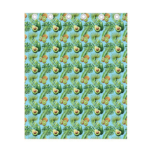 Watercolor Kiwi And Avocado Print Curtain