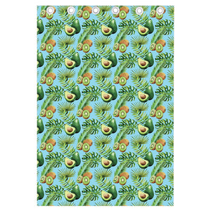 Watercolor Kiwi And Avocado Print Curtain