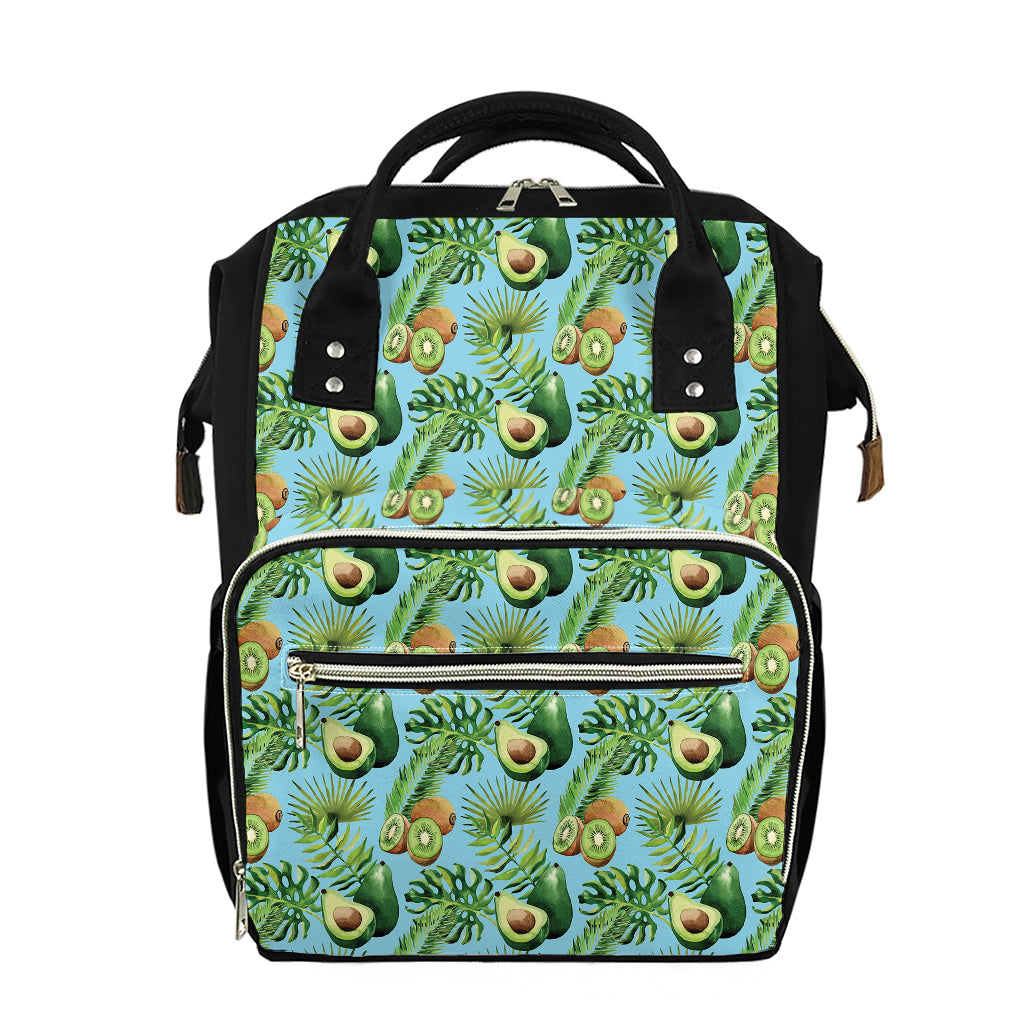 Watercolor Kiwi And Avocado Print Diaper Bag