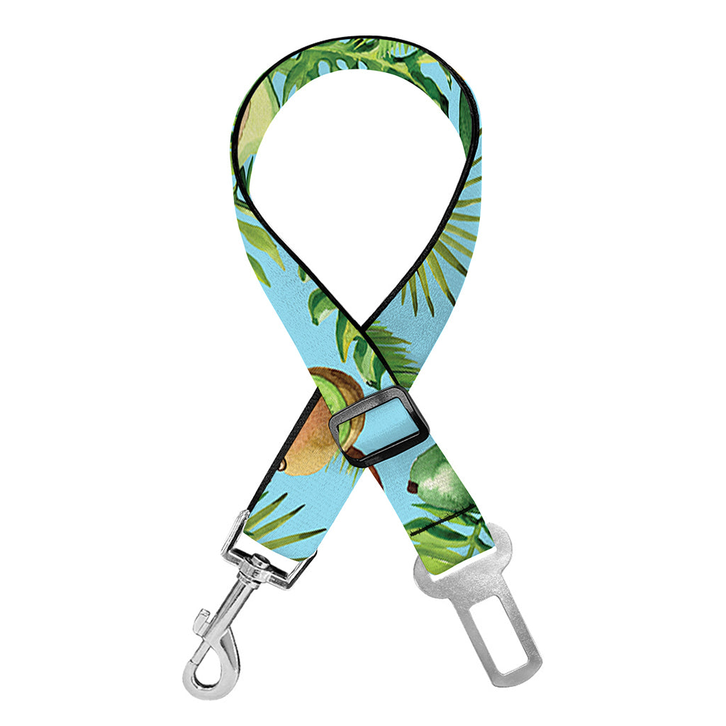 Watercolor Kiwi And Avocado Print Dog Seat Belt