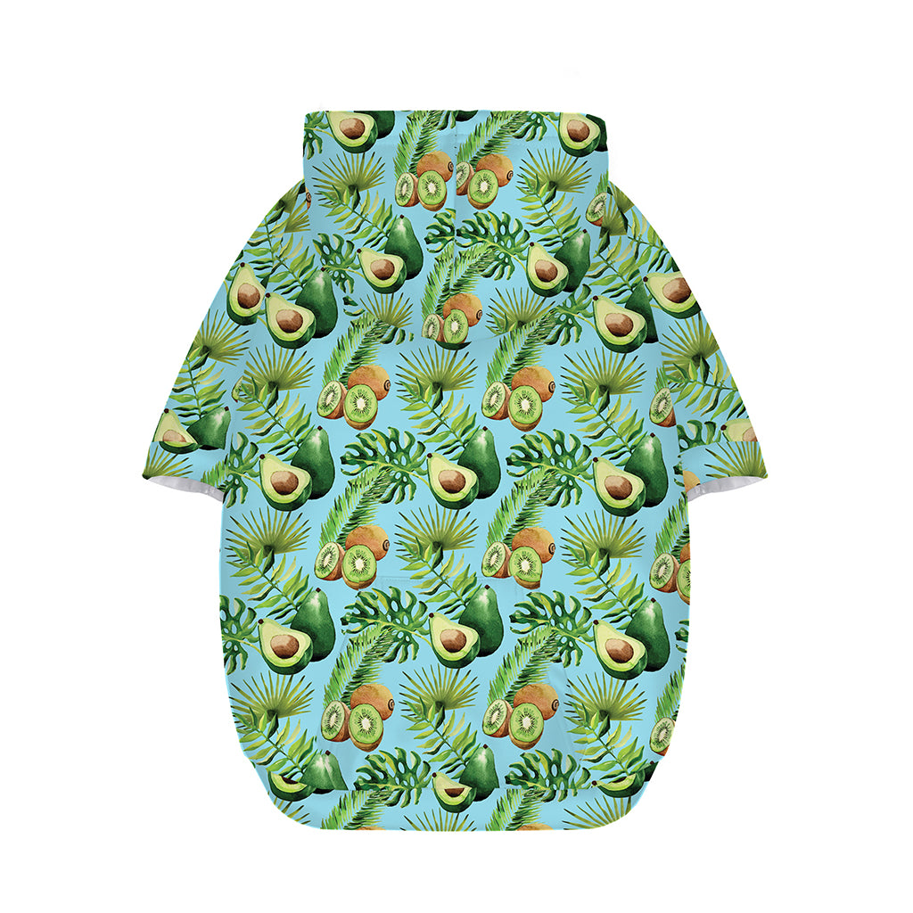 Watercolor Kiwi And Avocado Print Dog Zip Up Hoodie
