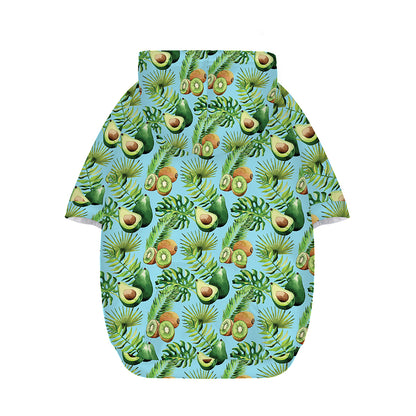Watercolor Kiwi And Avocado Print Dog Zip Up Hoodie