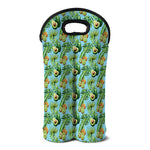 Watercolor Kiwi And Avocado Print Double Neoprene Wine Tote