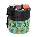 Watercolor Kiwi And Avocado Print Drawstring Makeup Bag