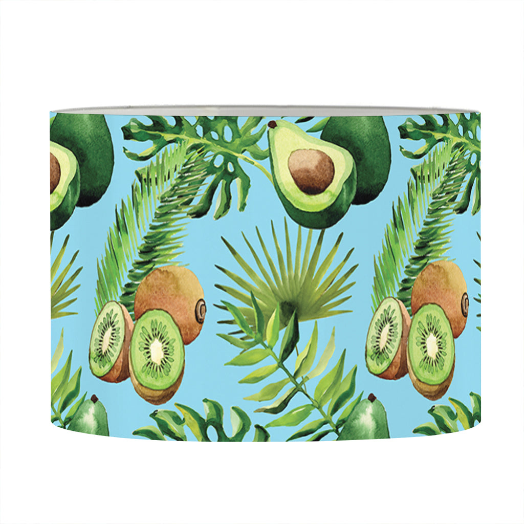 Watercolor Kiwi And Avocado Print Drum Lamp Shade
