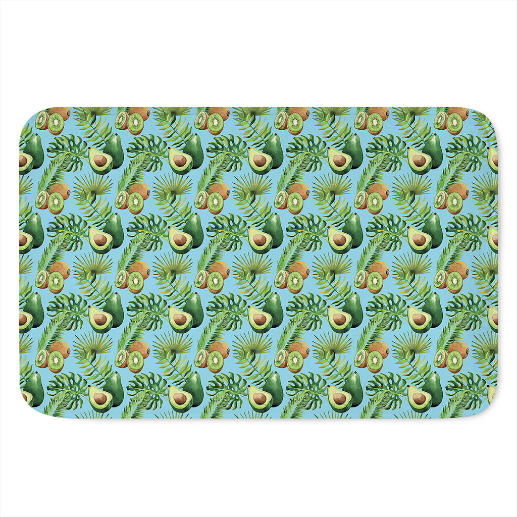 Watercolor Kiwi And Avocado Print Indoor Door Mat