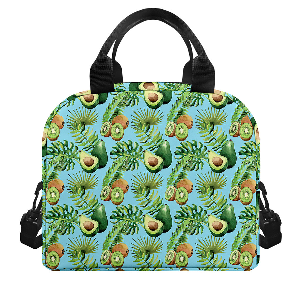 Watercolor Kiwi And Avocado Print Insulated Lunch Bag