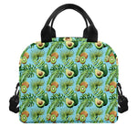 Watercolor Kiwi And Avocado Print Insulated Lunch Bag