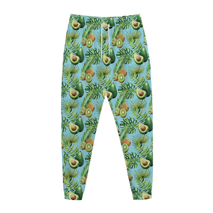 Watercolor Kiwi And Avocado Print Jogger Pants