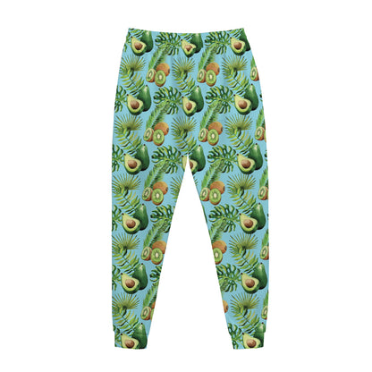 Watercolor Kiwi And Avocado Print Jogger Pants