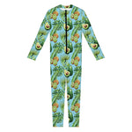 Watercolor Kiwi And Avocado Print Jumpsuit