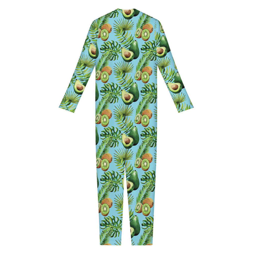 Watercolor Kiwi And Avocado Print Jumpsuit