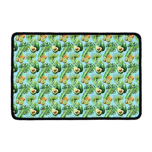 Watercolor Kiwi And Avocado Print Kitchen Mat
