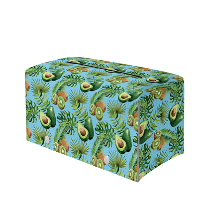 Watercolor Kiwi And Avocado Print Leather Tissue Box Cover