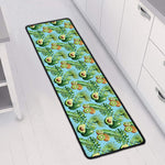 Watercolor Kiwi And Avocado Print Long Kitchen Mat