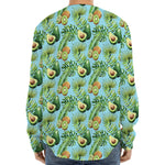 Watercolor Kiwi And Avocado Print Long Sleeve Baseball Jersey