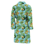 Watercolor Kiwi And Avocado Print Men's Bathrobe