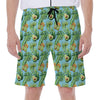 Watercolor Kiwi And Avocado Print Men's Beach Shorts