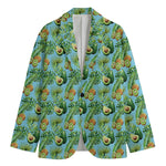 Watercolor Kiwi And Avocado Print Men's Blazer