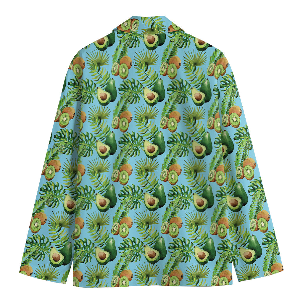 Watercolor Kiwi And Avocado Print Men's Blazer