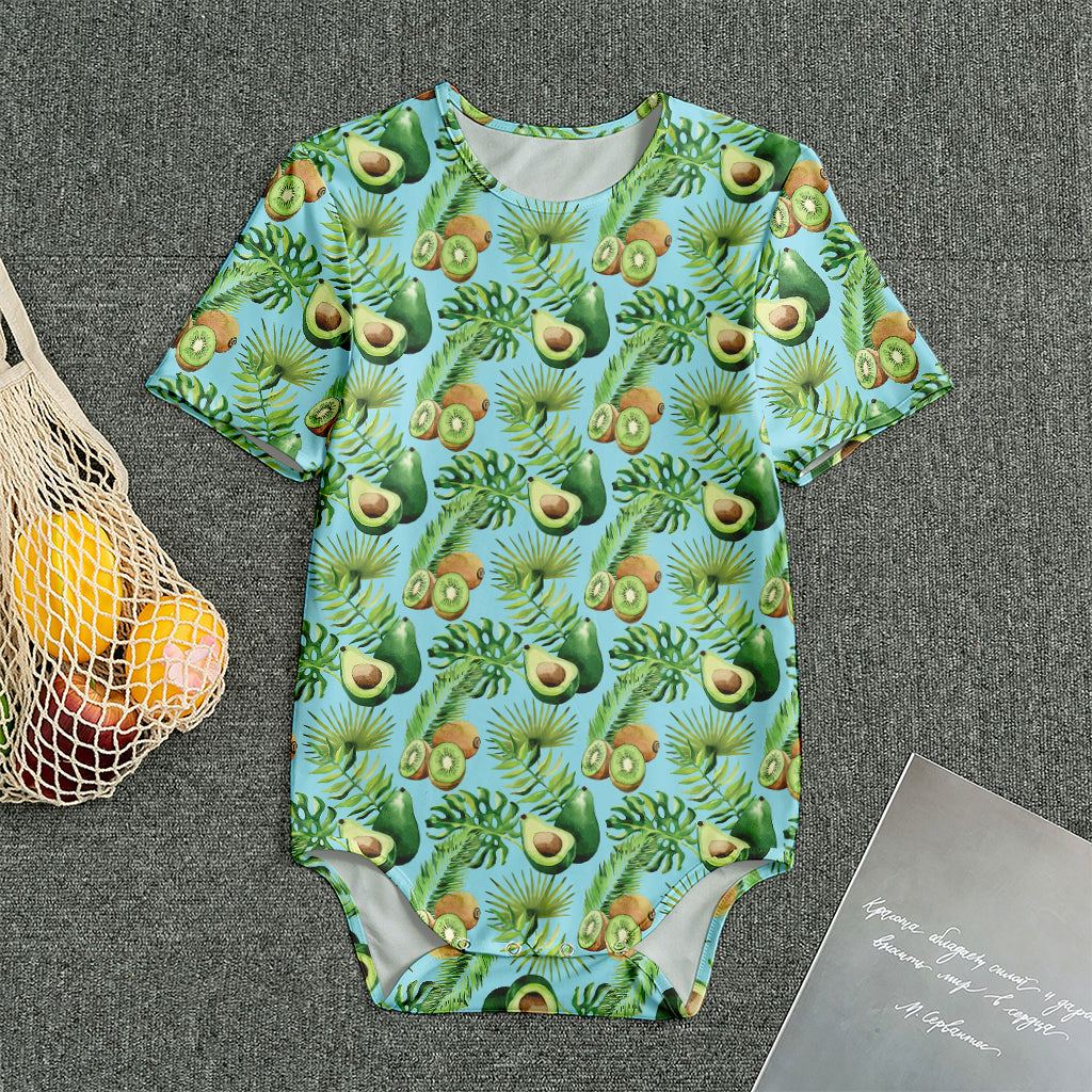 Watercolor Kiwi And Avocado Print Men's Bodysuit