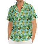 Watercolor Kiwi And Avocado Print Men's Deep V-Neck Shirt