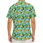 Watercolor Kiwi And Avocado Print Men's Deep V-Neck Shirt