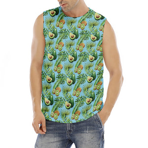 Watercolor Kiwi And Avocado Print Men's Fitness Tank Top