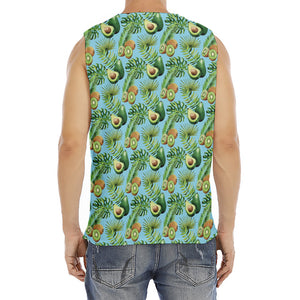 Watercolor Kiwi And Avocado Print Men's Fitness Tank Top