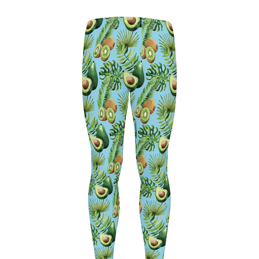 Watercolor Kiwi And Avocado Print Men's leggings