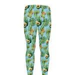 Watercolor Kiwi And Avocado Print Men's leggings