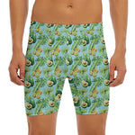 Watercolor Kiwi And Avocado Print Men's Long Boxer Briefs