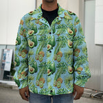 Watercolor Kiwi And Avocado Print Men's Shirt Jacket