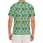 Watercolor Kiwi And Avocado Print Men's Short Sleeve Rash Guard
