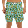 Watercolor Kiwi And Avocado Print Men's Split Running Shorts