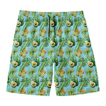 Watercolor Kiwi And Avocado Print Men's Swim Trunks