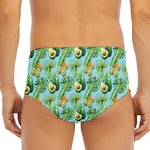 Watercolor Kiwi And Avocado Print Men's Triangle Swim Briefs