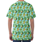 Watercolor Kiwi And Avocado Print Men's Velvet T-Shirt