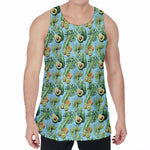 Watercolor Kiwi And Avocado Print Men's Velvet Tank Top