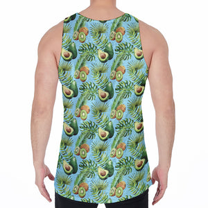 Watercolor Kiwi And Avocado Print Men's Velvet Tank Top