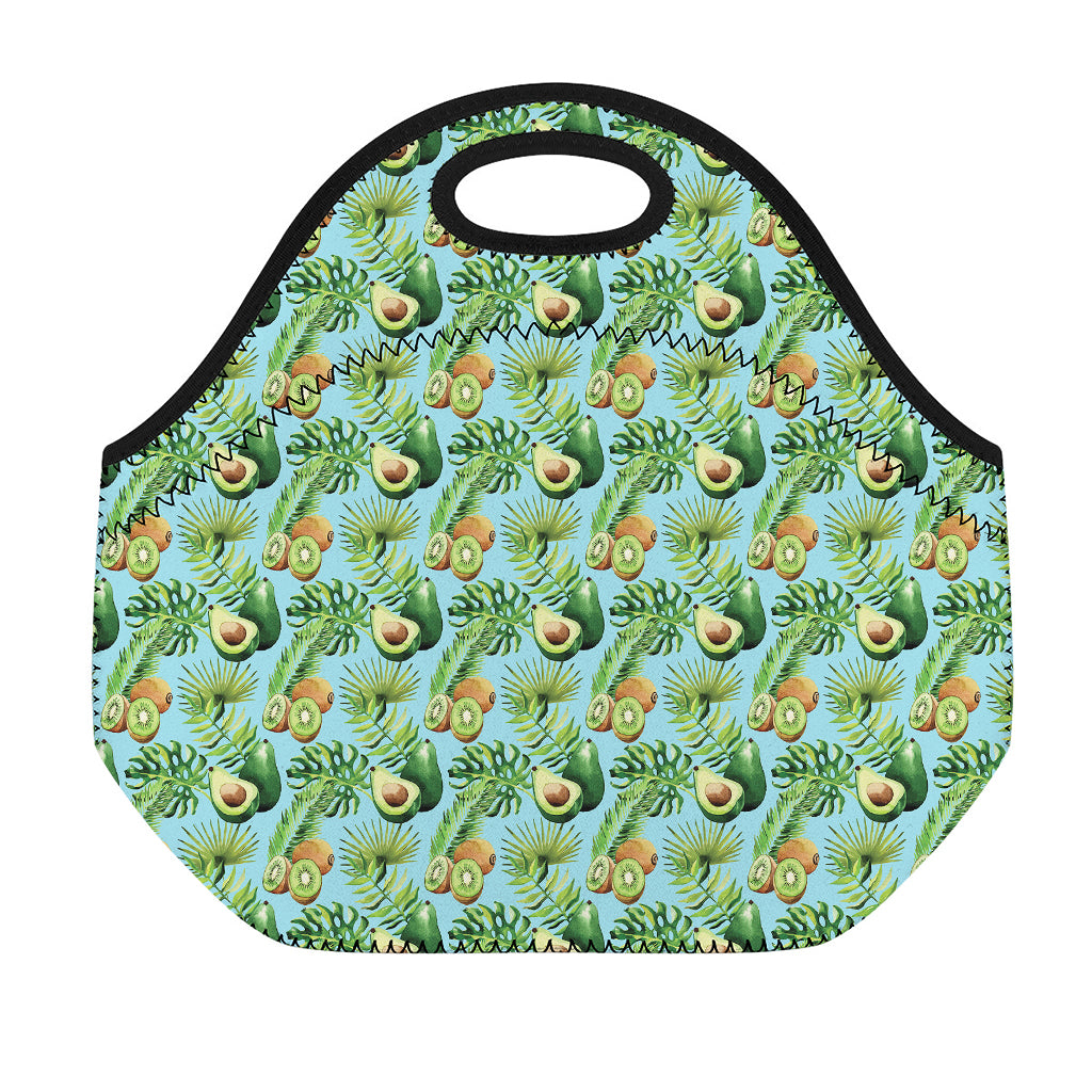 Watercolor Kiwi And Avocado Print Neoprene Lunch Bag