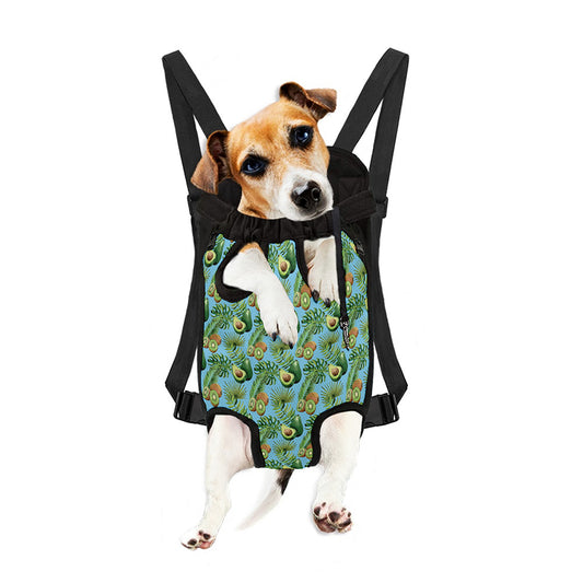 Watercolor Kiwi And Avocado Print Pet Carrier Backpack