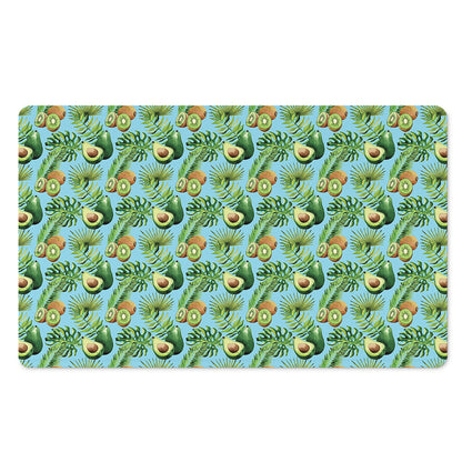 Watercolor Kiwi And Avocado Print Polyester Doormat