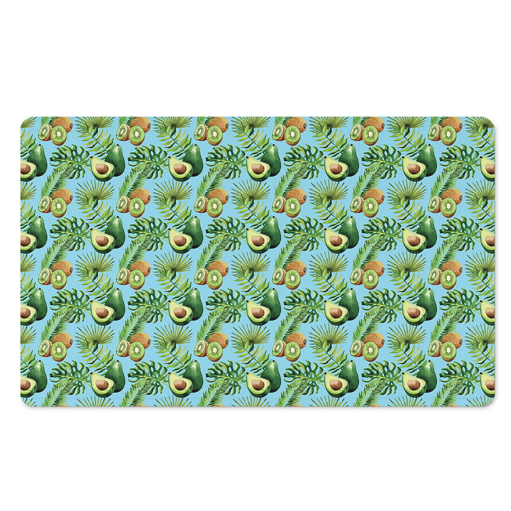 Watercolor Kiwi And Avocado Print Polyester Doormat