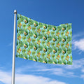 Watercolor Kiwi And Avocado Print Polyester Flag