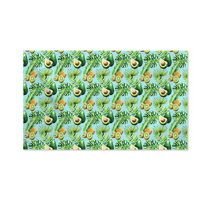 Watercolor Kiwi And Avocado Print Polyester Flag