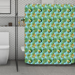 Watercolor Kiwi And Avocado Print Polyester Shower Curtain
