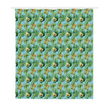 Watercolor Kiwi And Avocado Print Polyester Shower Curtain