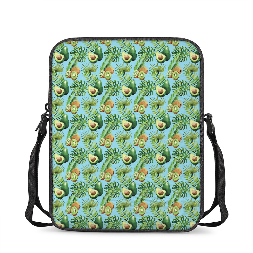 Watercolor Kiwi And Avocado Print Rectangular Crossbody Bag