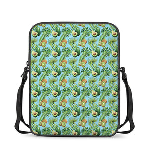 Watercolor Kiwi And Avocado Print Rectangular Crossbody Bag